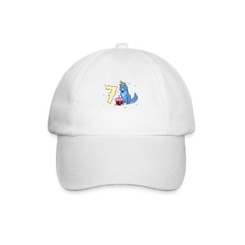 With Wolf - Children's Birthday 7 Years - Baseball Cap - white/white - Front