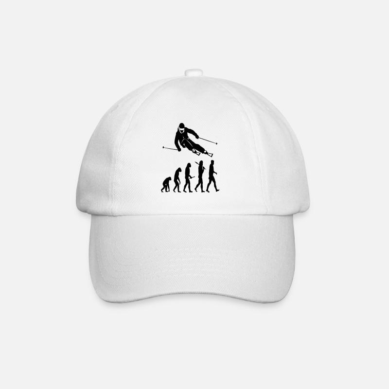 skifahren Skigebiet Homo Sapien Geschenk - Baseballkappe - Weiß/Weiß