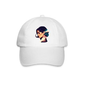 Cosmic Dream Woman Illustration - Baseball Cap - white/white - Front