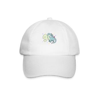 With Brachiosaurus - Children's Birthday 9 Years - Baseball Cap - white/white - Front