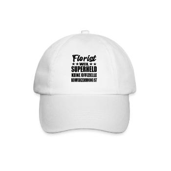 Florist Superheld Spruch - Baseballkappe - Weiß/Weiß - Vorne