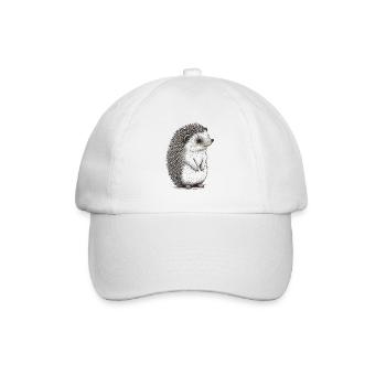Süßer Vintage Igel - Baseballkappe - Weiß/Weiß - Vorne