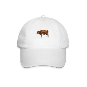 Zeichnung eines Simmental Rind - Baseballkappe - Weiß/Weiß - Vorne