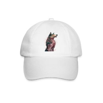 wolf zombie skelett wolf - Baseballkappe - Weiß/Weiß - Vorne