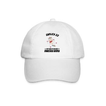 22 Geburtstag Positive Sprüche Zum 22 geburtstag - Baseballkappe - Weiß/Weiß - Vorne