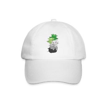 Aromantik Flag Pride LGBTQ süßer Drache Stapel - Baseballkappe - Weiß/Weiß - Vorne