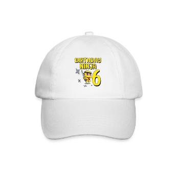 Birthday Ninja 6 Years Old Bday Party - Baseball Cap - white/white - Front