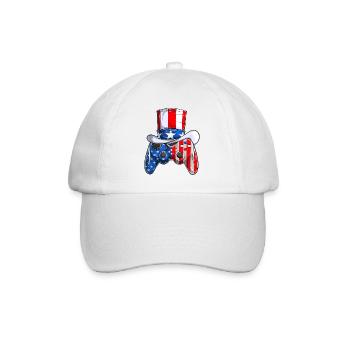 Jeu vidéo 4 juillet contrôleur drapeau américain - Casquette classique - blanc/blanc - Devant