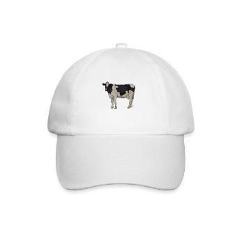 Drawing of a Holstein cattle - Baseball Cap - white/white - Front