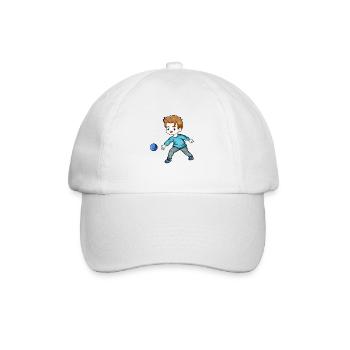 Boy playing Bocce Ball - Baseball Cap - white/white - Front