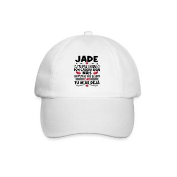 Jade j'ai pas trouvé ton cadeau idéal... - Casquette classique - blanc/blanc - Devant