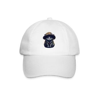 Chat potelé avec chapeau de champignon - Casquette classique - blanc/blanc - Devant