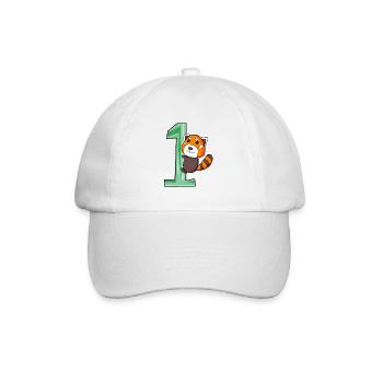 1 Birthday 1 Year Old with Animal Motif - One - Baseball Cap - white/white - Front