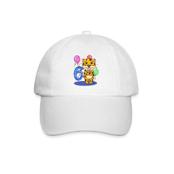 6 Birthday 6 years old with animal motif - six - Baseball Cap - white/white - Front