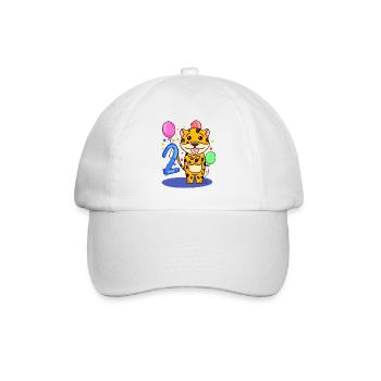 2 birthday 2 years old with animal motif - two - Baseball Cap - white/white - Front