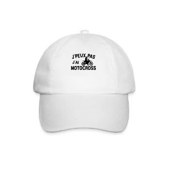 Je peux pas j'ai motocross - Casquette classique - blanc/blanc - Devant