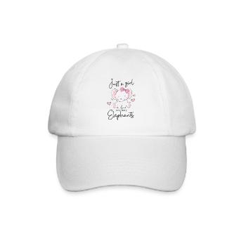 Juste une fille qui aime les éléphants - Casquette classique - blanc/blanc - Devant