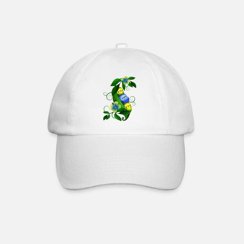 Budgie in the pea - Baseball Cap - white/white
