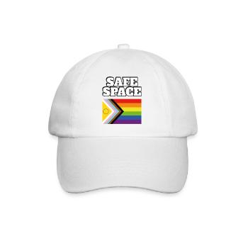 LGBTQ-Safe-Space-inklusive Pride-Flagge - Baseballkappe - Weiß/Weiß - Vorne