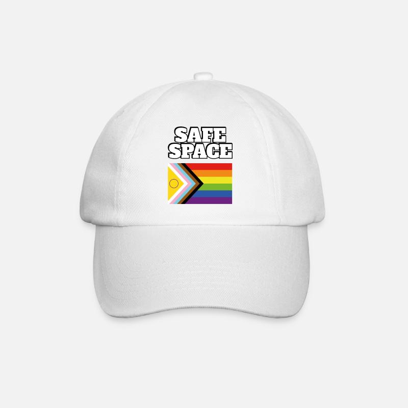 LGBTQ-Safe-Space-inklusive Pride-Flagge - Baseballkappe - Weiß/Weiß