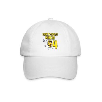 Anniversaire Ninja 4 ans Bday Party Cadeau - Casquette classique - blanc/blanc - Devant
