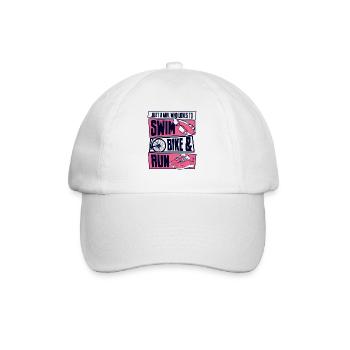 Une fille qui aime la natation et la course à vélo d’entraînement triathlète - Casquette classique - blanc/blanc - Devant