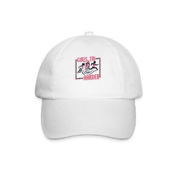 Girls TRI Harder Triathlon Bike Triathlete Training - Baseball Cap - white/white - Front