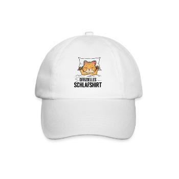 Mein Offizielles Schlafshirt Faulenzer - Baseballkappe - Weiß/Weiß - Vorne