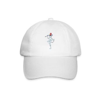 Comic cat twirling - Baseball Cap - white/white - Front