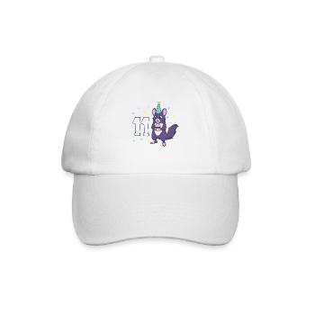 Avec chinchilla - anniversaire des enfants 11 ans - Casquette classique - blanc/blanc - Devant