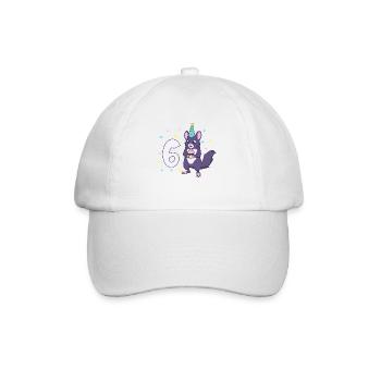 With chinchilla - children's birthday 6 years - Baseball Cap - white/white - Front