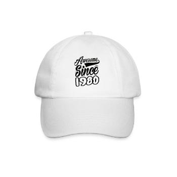 Awesome Since 1980 - Baseball Cap - white/white - Front