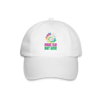 Hippie Peace Sign Peace Flowers Flower Child - Baseball Cap - white/white - Front