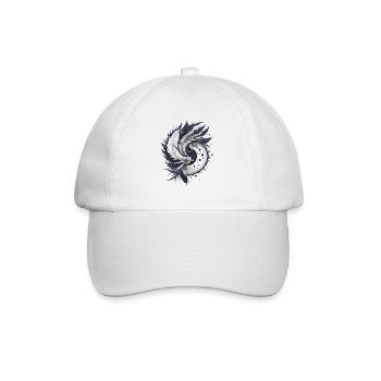 Harmony of Feathers: Elegant Yin and Yang - Baseball Cap - white/white - Front