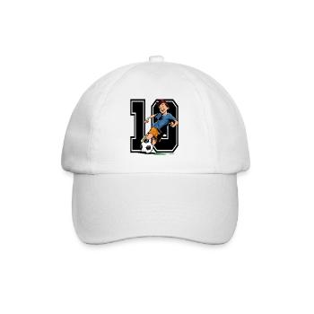 10 Year Old Footballer & Soccer Children's Birthday Party - Baseball Cap - white/white - Front