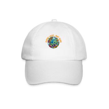 Hippie Peace Sign Peace Flowers Flower Child - Baseball Cap - white/white - Front