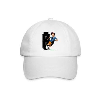 Football Birthday - 8 years old boy - 8. - Baseball Cap - white/white - Front