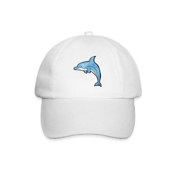 Delfin - für coole Kids - Baseballkappe - Weiß/Weiß - Vorne