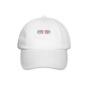 Transgender Flag Pride LGBTQ süßer Biber - Baseballkappe - Weiß/Weiß - Vorne
