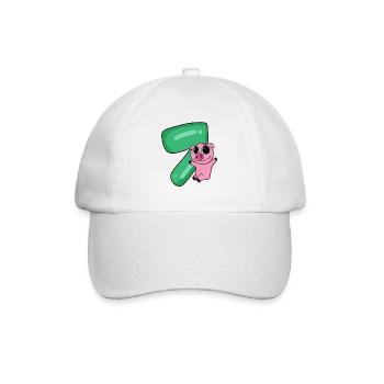 7 birthday 7 years old with animal motif - seven - Baseball Cap - white/white - Front