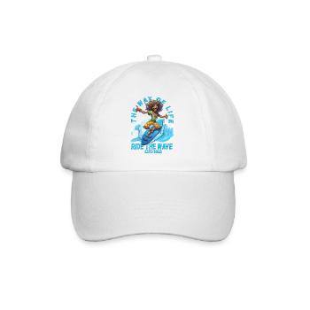 Lustiger Hippie Surfbrett - Surfer Geschenk - Baseballkappe - Weiß/Weiß - Vorne