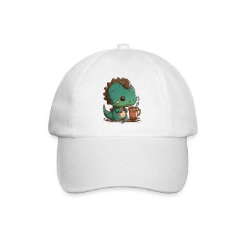 Caffeine-fueled Dino - Baseball Cap - white/white - Front