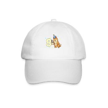 With lynx - children's birthday 8 years - Baseball Cap - white/white - Front
