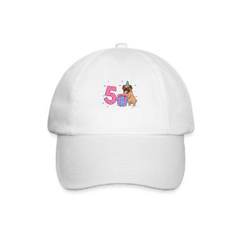 Avec Carlin - Anniversaire de fille 5 ans - Casquette classique - blanc/blanc - Devant
