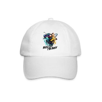 Bumblebee with sunglasses Buzz Off I'm Busy - Baseball Cap - white/white - Front