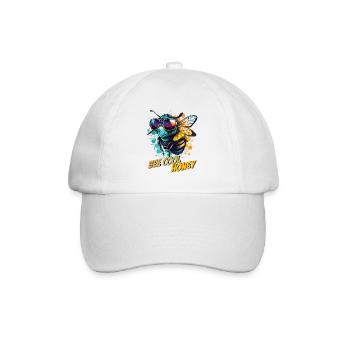 Graffiti Hummel mit Sonnenbrille Bee Cool Honey - Baseballkappe - Weiß/Weiß - Vorne