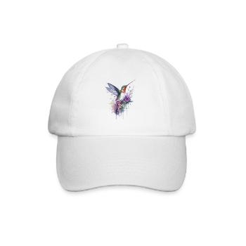 Élégance florale - Aquarelle Colibri - Casquette classique - blanc/blanc - Devant