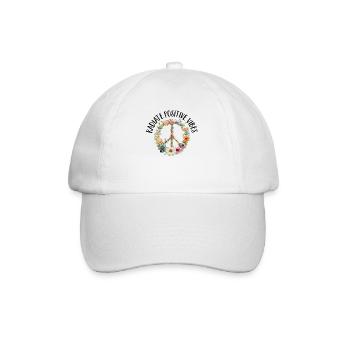 Hippie Peace Sign Peace Flowers Flower Child - Baseball Cap - white/white - Front