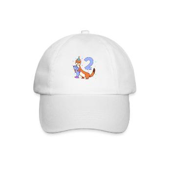 With weasel - children's birthday 2 years - Baseball Cap - white/white - Front