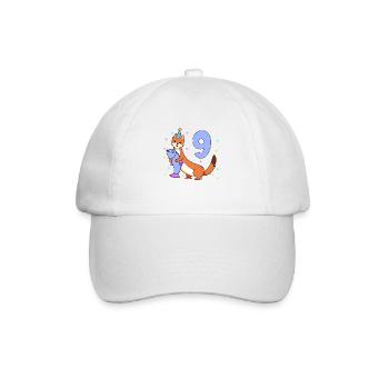 Avec Weasel - Anniversaire des enfants 9 ans - Casquette classique - blanc/blanc - Devant